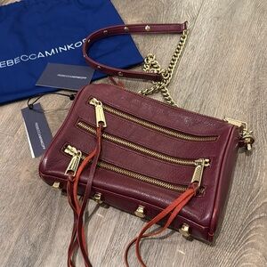 NWT 💕 Rebecca Minkoff port & gold 5 zipper crossbody